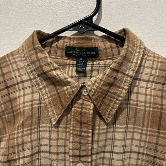 Ralph Lauren Shirt Womens XLPlaid Button Down Pony Classic Fit Preppy Grunge - Picture 3 of 7